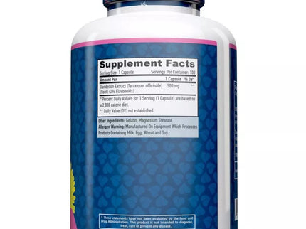 Haya Labs Dandelion Root Extract (kiaulpienių šaknų ekstraktas) 100 kaps.