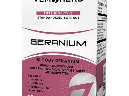 VemoHerb Geranium (Raudonžiedžio snapučio (šaknų) ekstraktas) 60 kaps.