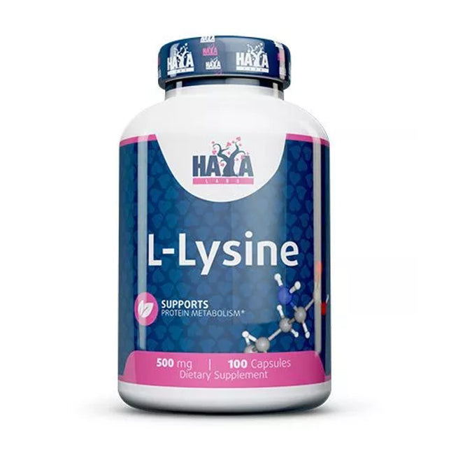 Haya Labs L-Lysine 500 mg, 100 Capsules