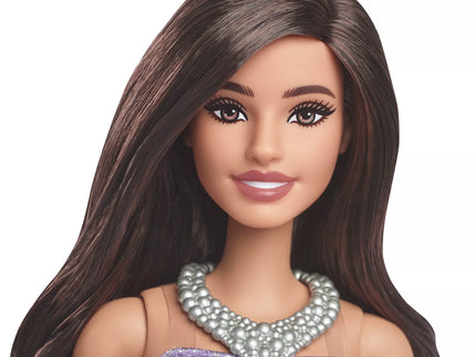 BARBIE madistė pūsta violetine suknele (HYT92)