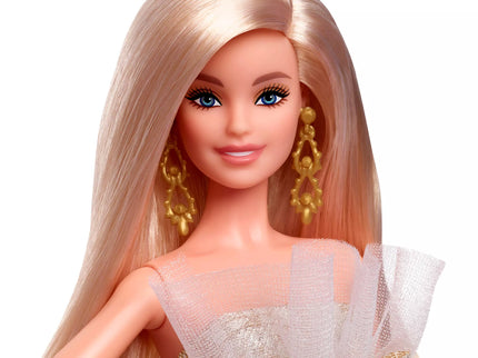 BARBIE HOLIDAY kolekcinė šviesiaplaukė lėlė (JBH95)