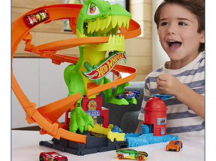 HOT WHEELS CITY playset - Dinosaur at the Fire Station (JBM73)