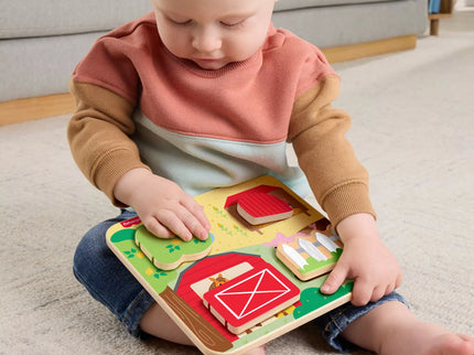 FISHER-PRICE edukacinė medinė lenta – Ūkio gyvūnai (JCY33)