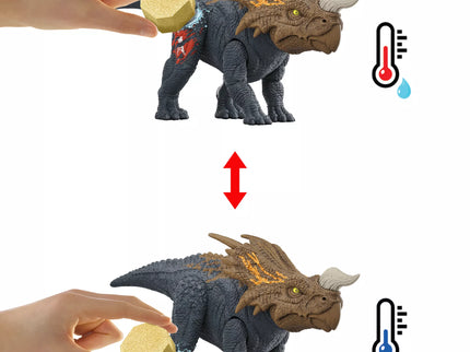 JURASSIC WORLD rinkinys su spalvų keitimo funkcija – Kovų arena (JDC59)