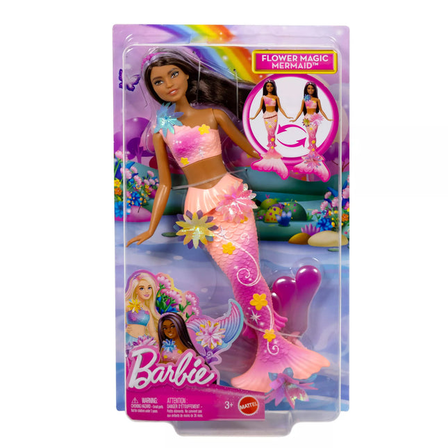 BARBIE DREAMTOPIA BLOOMING MAGIC Brunette Mermaid (JDM73)