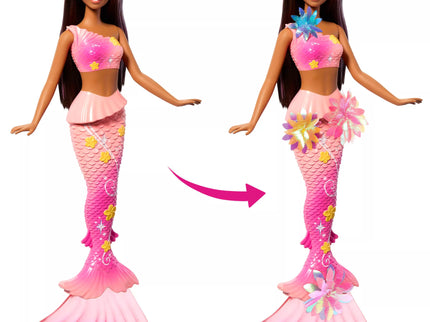 BARBIE DREAMTOPIA BLOOMING MAGIC Brunette Mermaid (JDM73)