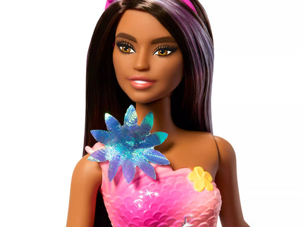 BARBIE DREAMTOPIA BLOOMING MAGIC Brunette Mermaid (JDM73)