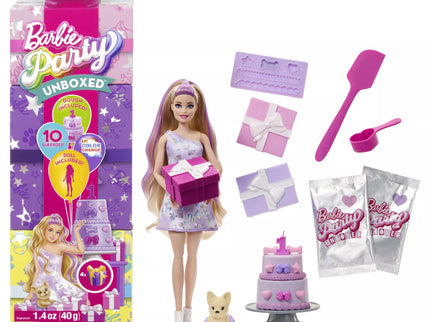 BARBIE PARTY UNBOXED REVEAL Surprise Set - Blonde Doll (JFG70)