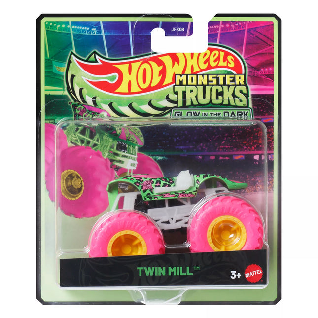 HOT WHEELS MONSTER TRUCKS Glows in the Dark Jeep (JFX08)