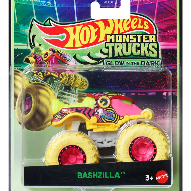 HOT WHEELS MONSTER TRUCKS Glows in the Dark Jeep (JFX08)