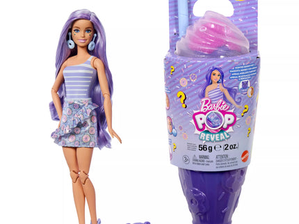BARBIE POP REVEAL rinkinys – Purple Hair, Sweet Tears serija (JFY60)