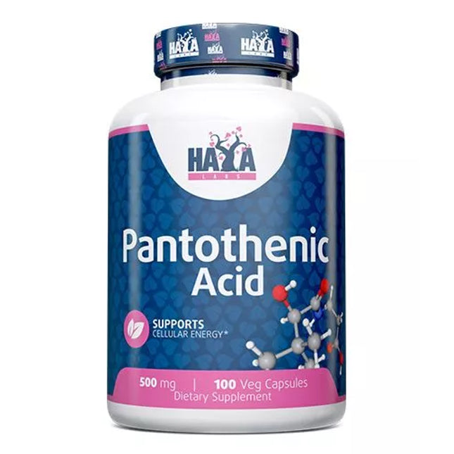 Haya Labs Pantothenic Acid (Vitamin B5) 100 Capsules