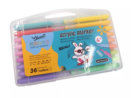 Akrilinių flomasterių rinkinys „HongYao“ – 36 spalvos