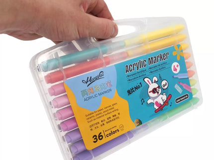 Akrilinių flomasterių rinkinys „HongYao“ – 36 spalvos