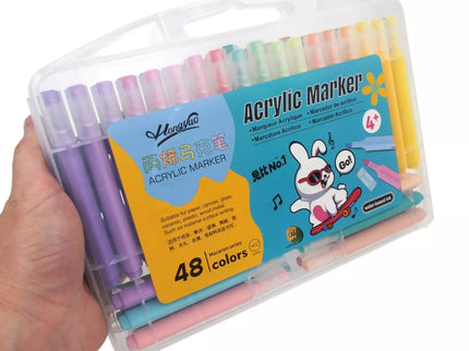 Akrilinių flomasterių rinkinys „HongYao“ – 48 spalvos