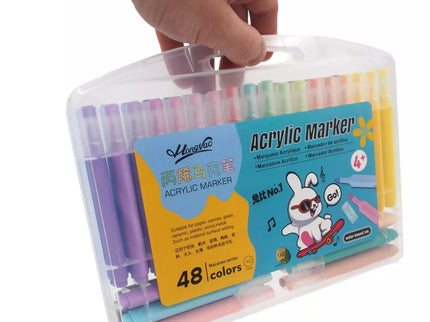 Akrilinių flomasterių rinkinys „HongYao“ – 48 spalvos