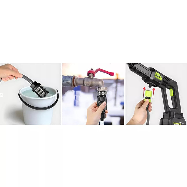 Akumuliatorinis aukšto slėgio plovimo įrenginys