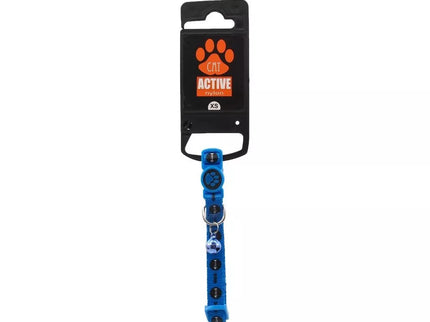 Antkaklis katėms Active Cat XS, 1x19-31 cm, mėlynas su žuvytėmis