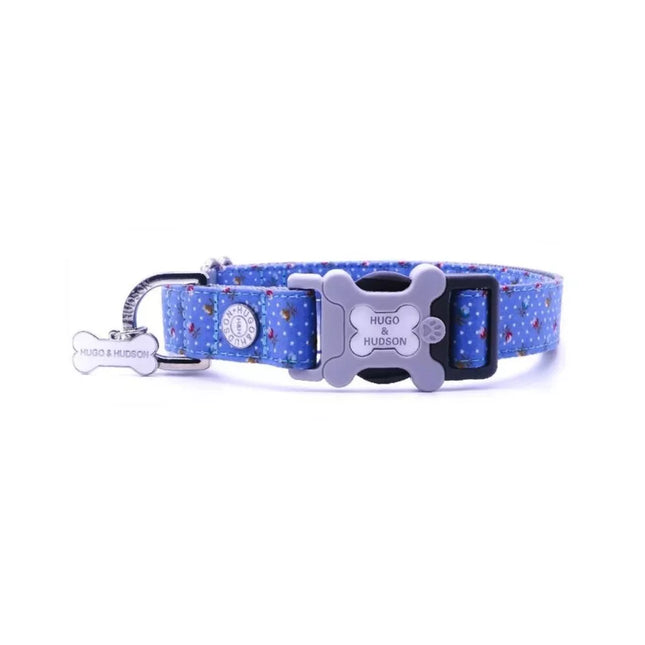 Antkaklis mėlynas su gėlytėmis, M dydžio