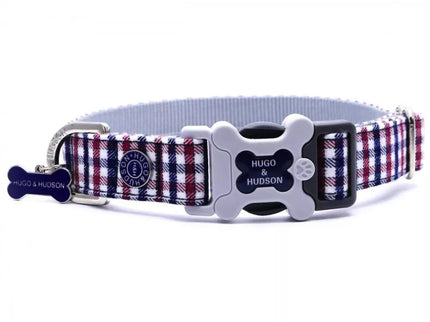 Blue and Red Plaid Collar, Size M