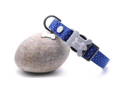 Dark Blue Polka Dot Collar, Size M