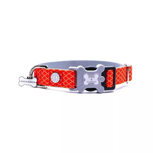 Antkaklis oranžinis su ornamentu, M dydžio