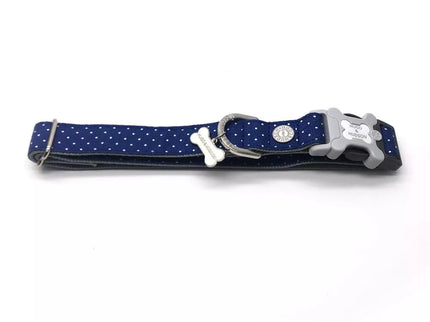 Dark Blue Polka Dot Collar, Size M