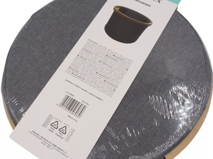 Apvalus sulankstomas daiktų krepšys BATHREX su bambuko rėmu, 30x30x20 cm