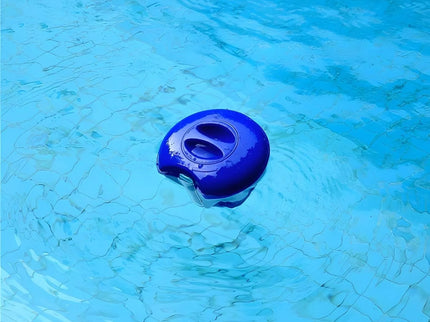 Pool float with chlorine dispenser and thermometer