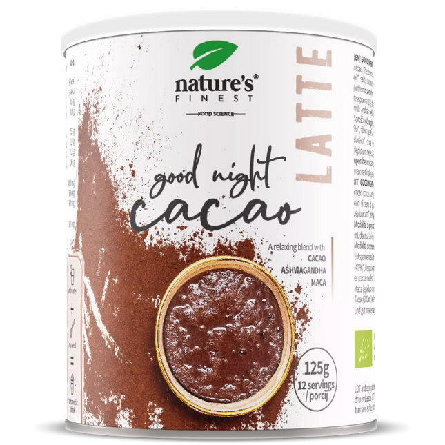 Nature's Finest gėrimo milteliai „Good Night Latte“, ekologiški 125 g.