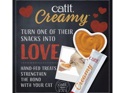 Catit Creamy kreminis skanėstas katėms su lašiša ir krevetėmis, 4x10 g
