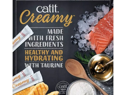 Catit Creamy kreminis skanėstas katėms su lašiša ir krevetėmis, 4x10 g