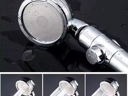 Chromuota dušo galvutė su ventiliatoriumi