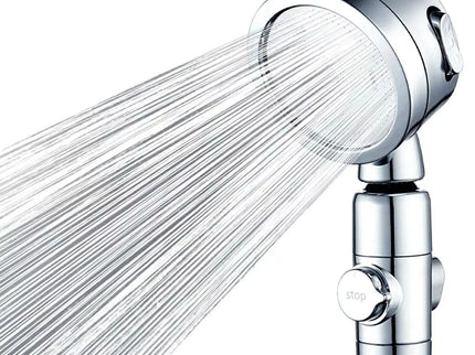 Chromuota dušo galvutė su ventiliatoriumi