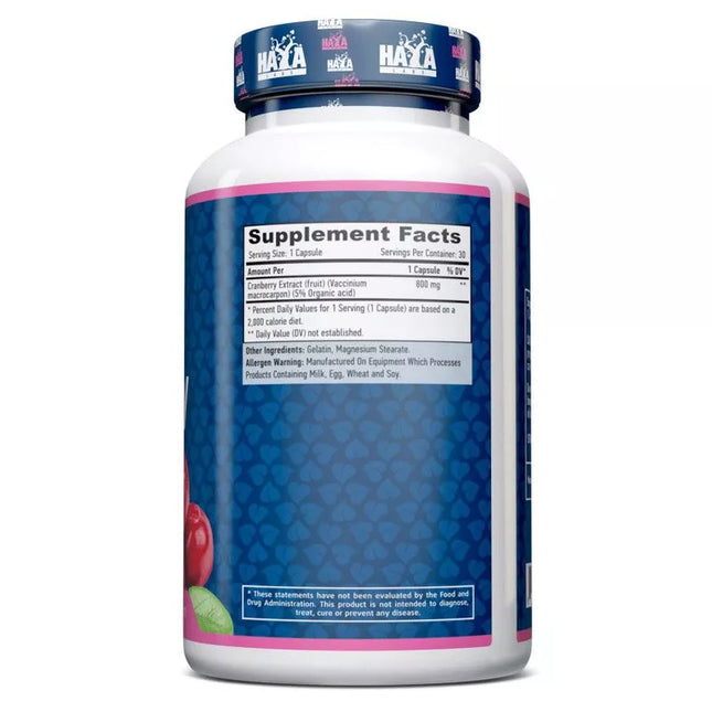 Haya Labs Cranberry Fruit Extract 30 Caps.