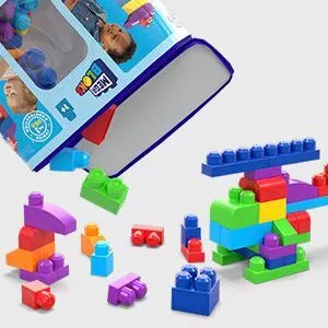 MEGA BLOKS kaladėlių rinkinys (krepšyje 80 det.) (DCH63)