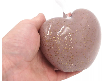 Dekoratyvinė stiklinė širdies formos figūrėlė, 14×13 cm