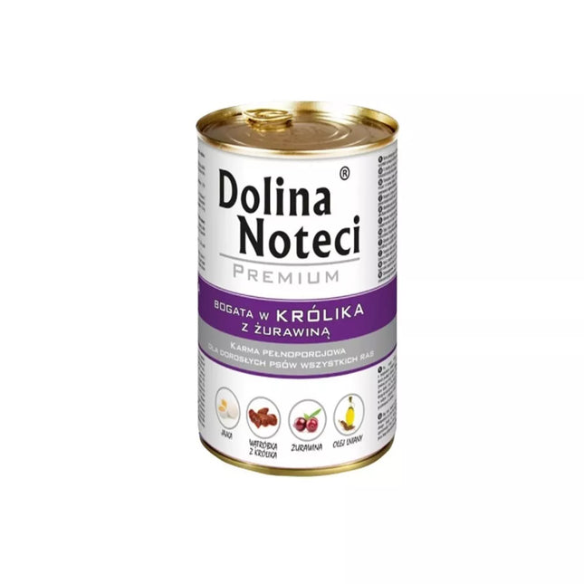 Wet food for dogs with rabbit and cranberries Dolina Noteci Premium 400g