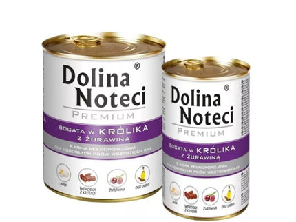 Konservai šunims su triušiena ir spanguolėmis Dolina Noteci Premium 400 g