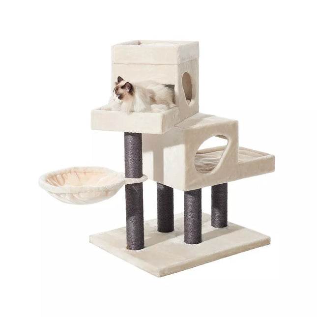 Cat scratching post Tarsus, 70x60x102 cm, cream color