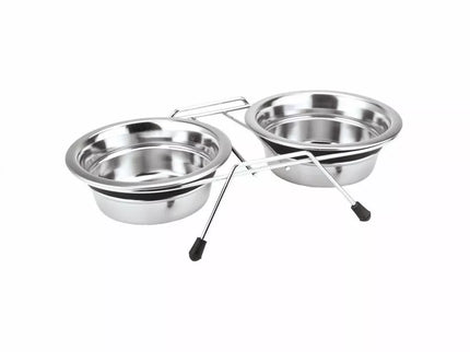 Silent Dinner Metal Bowls on a Stand, 2x11 cm, 0.20 L