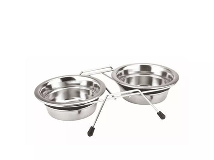 Silent Dinner Metal Bowls on a Stand, 2x11 cm, 0.20 L