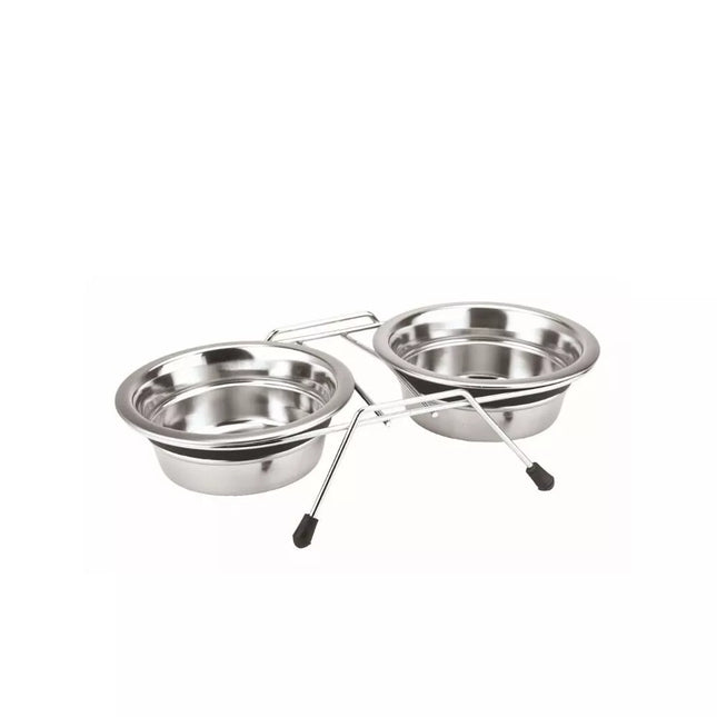 Silent Dinner Metal Bowls on a Stand, 2x11 cm, 0.20 L