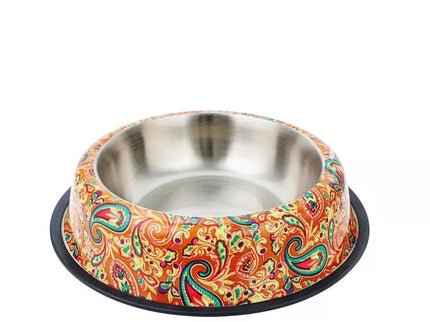 Dubenėlis gyvūnui, oranžinis margas, 15,5 cm, 0,5 l