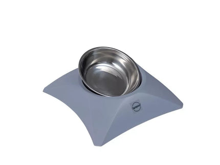 Pet bowl with stand, grey, 17x17x4cm