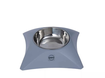 Pet bowl with stand, grey, 17x17x4cm