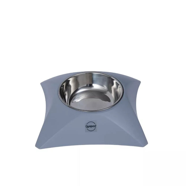 Pet bowl with stand, grey, 17x17x4cm