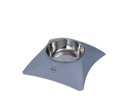 Pet bowl with stand, grey, 17x17x4cm
