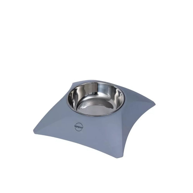 Pet bowl with stand, grey, 17x17x4cm