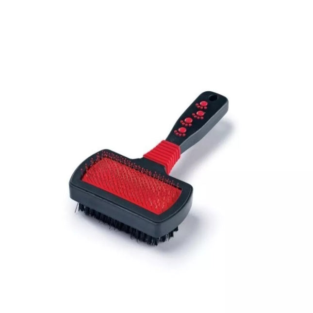 Double-sided brush for combing animal fur